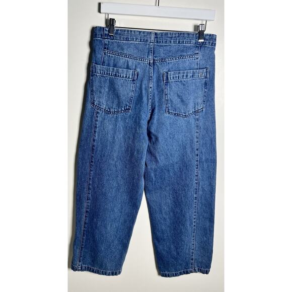 Anthropologie Pilcro Pull On High Rise Wide Leg Track Jeans Drawstring Size 27 - Picture 5 of 11